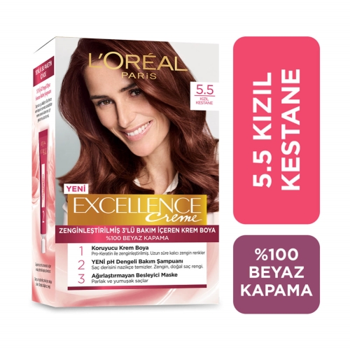L'Oréal Paris Excellence Creme Saç Boyası 5-5 Kızıl Kestane