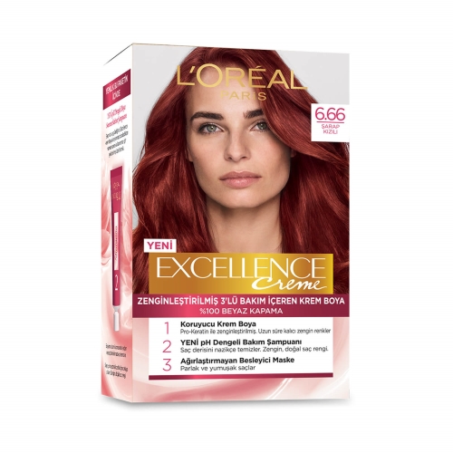 L'Oréal Paris Excellence Creme Saç Boyası 6-66 Şarap Kızılı