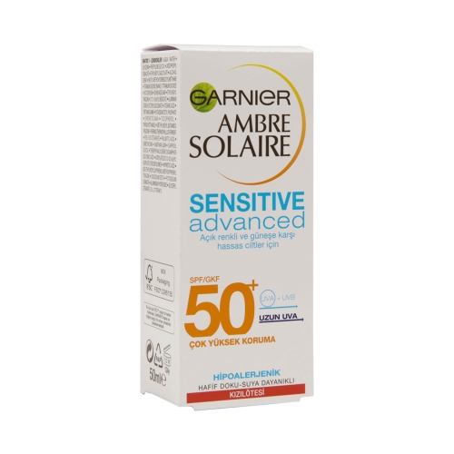 Garnier Ambre Solaire Sensitive Expert+ Güneşe Karşı Hassas Ciltler için Spf50+ Güneş Koruyucu Jel Krem 50 Ml
