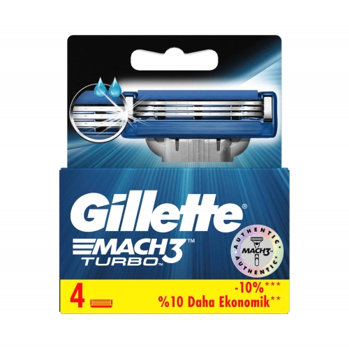 Gillette Mach3 Turbo Yedek Tıraş Bıçağı 4'lü