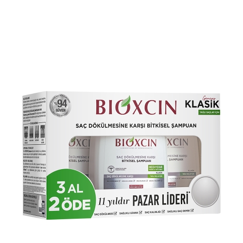Bioxcin Klasik Yağlı Saçlar için Şampuan 300 Ml (3 Al 2 Öde)