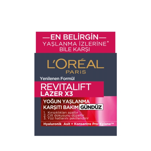 L'Oréal Paris Revitalift Laser X3 Yoğun Yaşlanma Karşıtı Gündüz Bakım Kremi 50 Ml