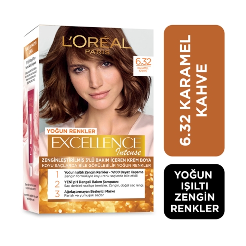 L'Oréal Paris Excellence Intense Saç Boyası 6-32 Karamel Kahve