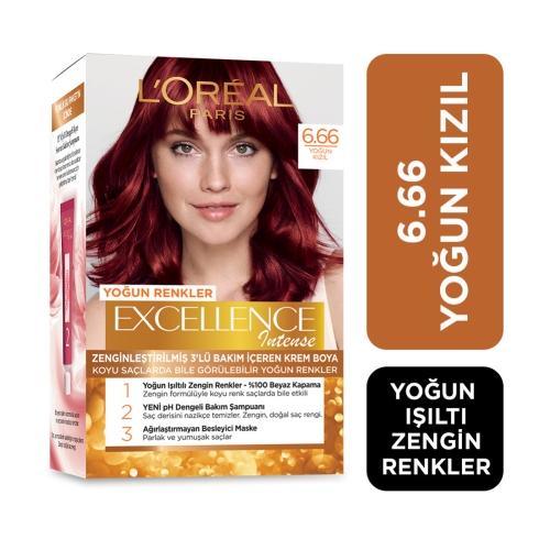 L'Oréal Paris Excellence Intense Saç Boyası 6-66 Yoğun Kızıl