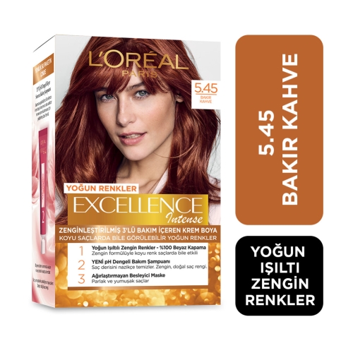 L'Oréal Paris Excellence Intense Saç Boyası 5-45 Bakır Kahve