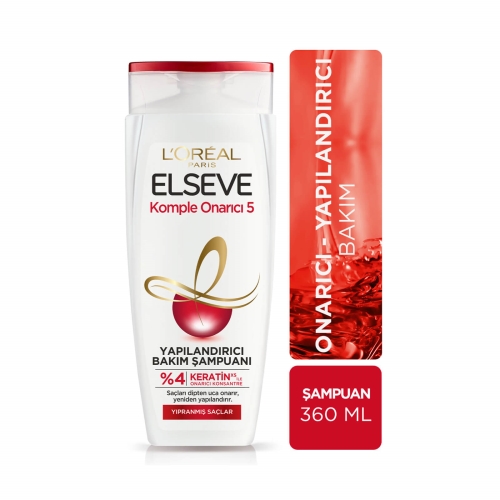 L'Oréal Paris Elseve Komple Onarıcı 5 Yapılandırıcı Bakım Şampuanı 360 Ml