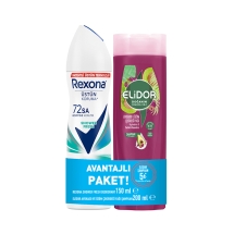 Rexona 150 Ml Deodorant Shower Fresh + Elidor 200 Ml Şampuan Avokado ve Üzüm Çekirdeği Yağı