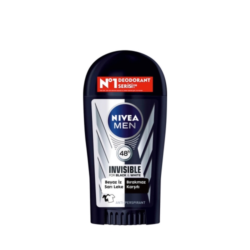 Nivea Deodorant Stick Invisible Black&White Power For Erkek 40 Ml