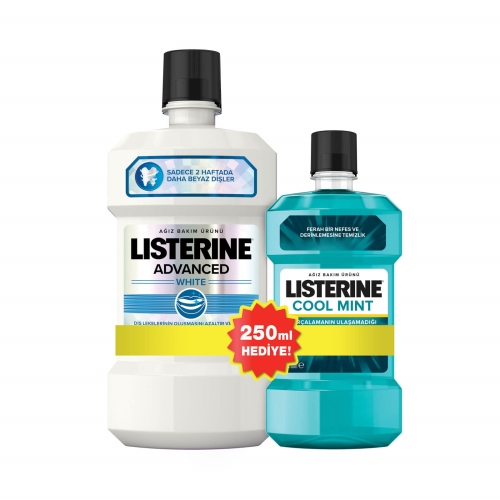 Listerine Advanced White 500 Ml + 250 Hediyeli Set