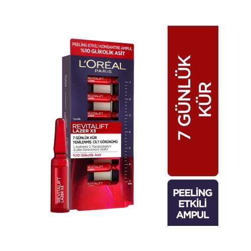 L'Oréal Paris Revitalift Lazer X3 Serum 7 Günlük Kür Peeling Etkili Ampul