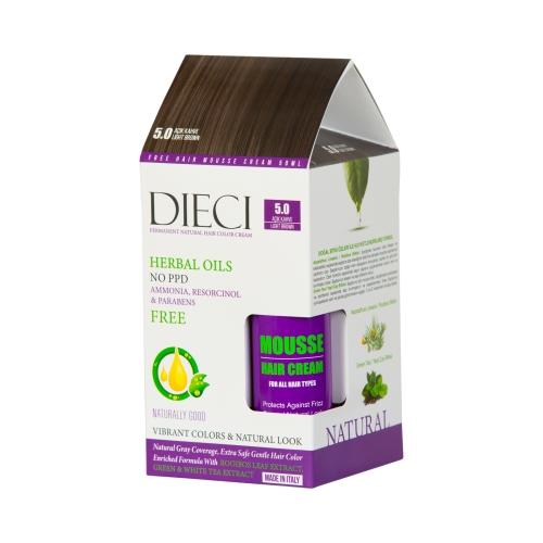 Dieci Herbal Oil  Amonyaksız Kit Boya 5.0 Açık Kahve