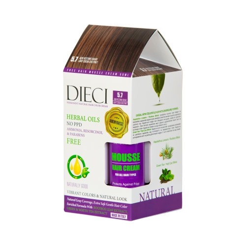 Dieci Herbal Oil  Amonyaksız Kit Boya 5.7 Açık Kestane Kakao