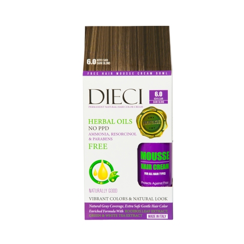 Dieci Herbal Oil  Amonyaksız Kit Boya 6.0  Koyu Sarı