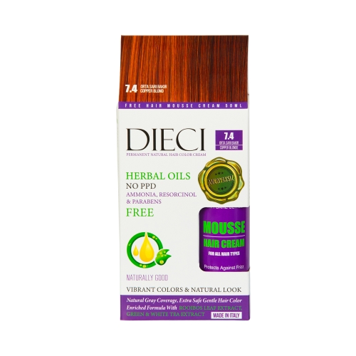 Dieci Herbal Oil  Amonyaksız Kit Boya 7.4 Orta Sarı Bakır