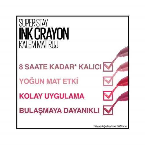 Maybelline New York Süper Stay Ink Crayon Kalem Mat Ruj 25-Stay Exceptional