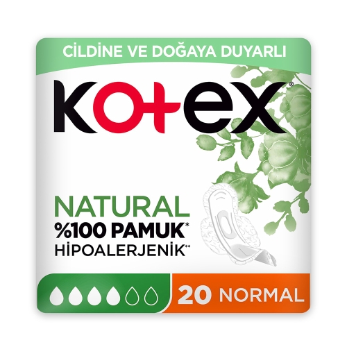 Kotex Natural Quadro Normal Ped 22'li