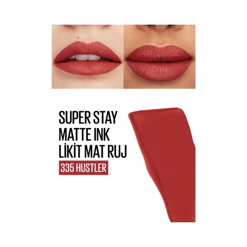 Maybelline New York Super Stay Matte Ink Likit Mat Ruj - 335 Hustler- Kırmızı