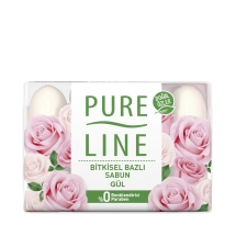 Pure Line Gül Bitkisel Bazlı Sabun 4x70 Gr