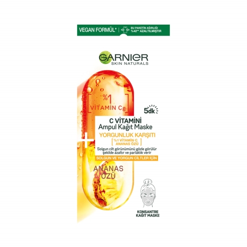 Garnier C Vitamini Yorgunluk Karşıtı Ampul Kağıt Yüz Maskesi 1 Adet