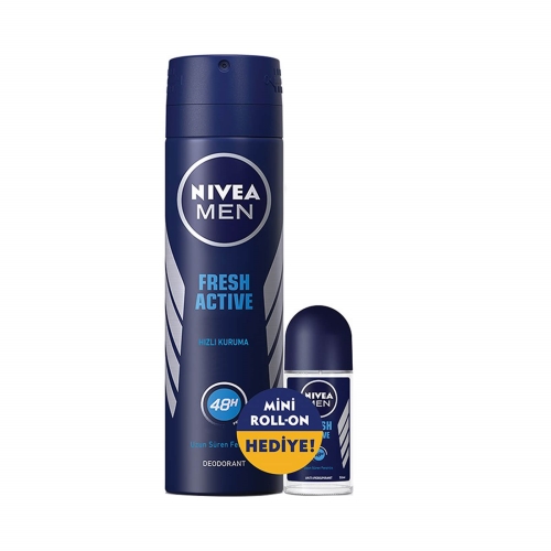 Nivea Deodorant Fresh Active Men 150 Ml + Mini Roll-On 25 Ml Set