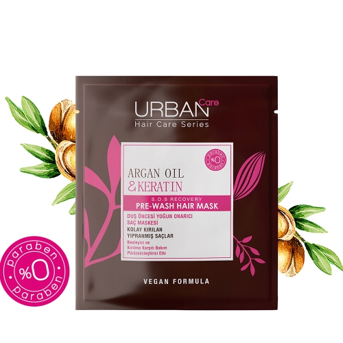 Urban Care Argan Oil & Keratin Besleyici ve Kırılma Karşıtı Duş Öncesi Saç Bakım Maskesi 50 Ml