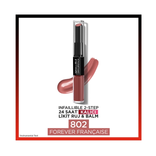 L'Oréal Paris Infaillable Lipstick 2 Steps 802-Forever Francai