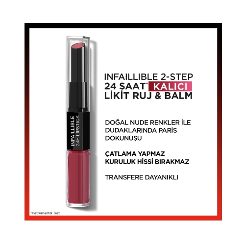 L'Oréal Paris Infaillable Lipstick 2 Steps 804-Metro Proof