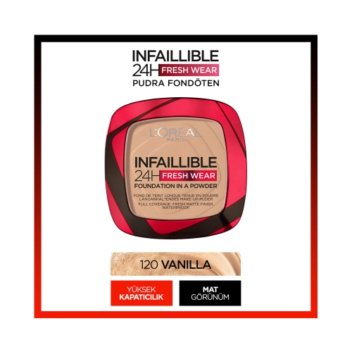 L'Oréal Paris Infaillible 24H Fresh Wear Pudra Fondöten 120 Vanilla