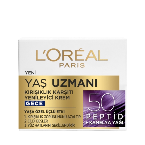 L'Oréal Paris Yaş Uzmanı 50+ Kırışıklık Karşıtı Yenileyici Gece Kremi 50 Ml