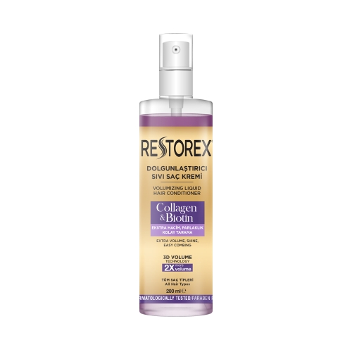 Restorex Dolgunlaştırıcı Sıvı Saç Krem Collogen+Biotin 200 Ml