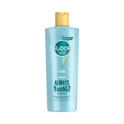 Elidor Collagen Blends Always Young! Onarıcı Ve Yıpranma Karşıtı Sülfatsız Şampuan 350 Ml