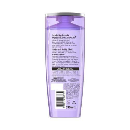 L'Oréal Paris Elseve Hydra [Hyaluronic] Nem Dolduran Şampuan 390 Ml