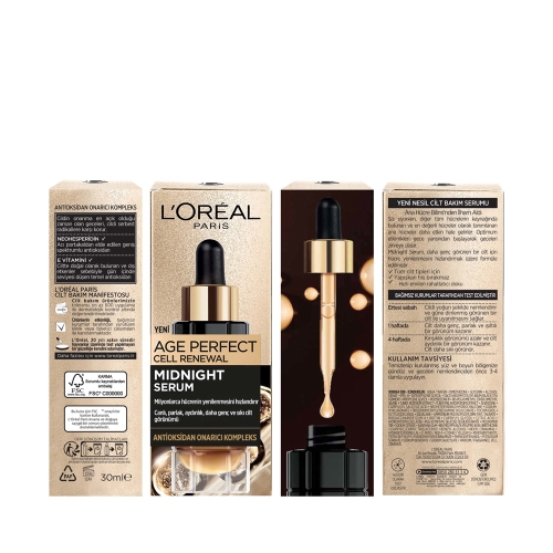 L'Oréal Paris Midnight Serum Cilt Yenileme & Cilt Görünümü Canlandırma Etkili 30 Ml