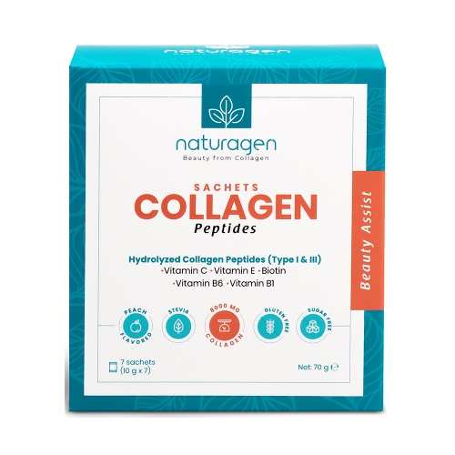 Naturagen Kolajen Şeftali Aromalı -Tip 1&Tip 3 8.000 Mg Hidrolize Toz Kolajen - 7 Saşe