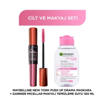 Maybelline New York Falsies Push-Up Drama Mini Mascara + Garnier Micellar Kusursuz Makyaj Temizleme Suyu 100 Ml