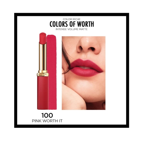 Loreal Paris Color Riche Colors of Worth Intense Volume Matte Ruj - 100 Pink Worth It