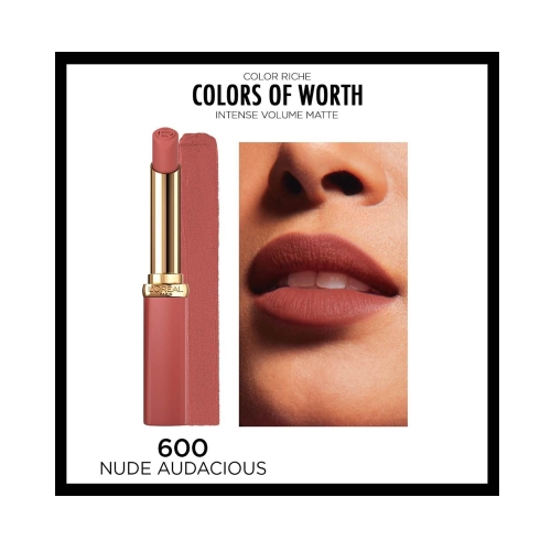 Loreal Paris Color Riche Colors of Worth Intense Volume Matte Ruj - 600 Nude Audacious