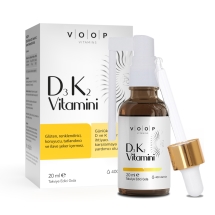 Voop D3K2 Vitamin D3, Vitamin K2 İçeren Takviye Edici Gıda