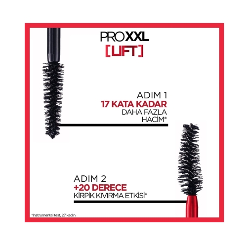 L'Oréal Paris Pro XXL Lift Çift Taraflı Siyah Maskara - Kirpik Lifting Etkisi