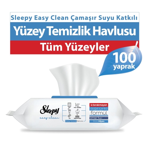 Sleepy Easy Clean Çamaşır Suyu Katkılı Yüzey Temizlik Havlusu 100'Lü