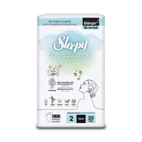 Sleepy Bio Natural Süper Eco Uzun 20 Adet
