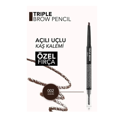 Flormar Triple Brow Pencil Ebp - 002 Auburn