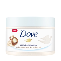 Dove Body Scrub Macademia & Rice Milk Scent 225 Ml