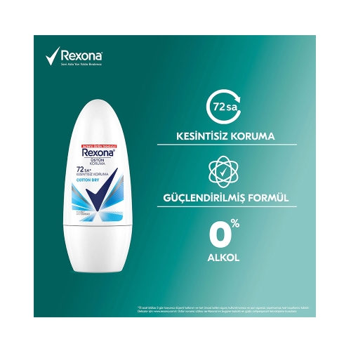 Rexona Kadın Roll On Deodorant Cotton Dry 72 Saat Kesintisiz Koruma 50 Ml